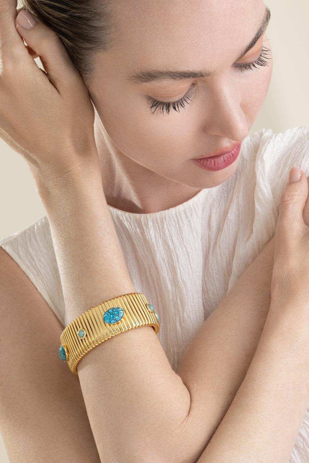 Blue Large Strada Bracelet-BLUE-JEWELRYBOUTIQUEBRACELET O-GAS BIJOUX