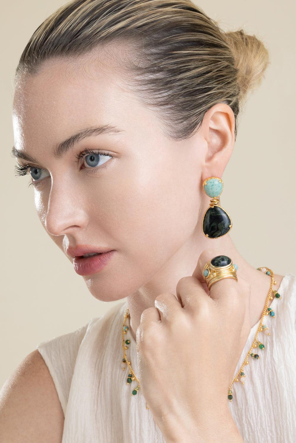 Green Silia Earrings-GREEN-JEWELRYBOUTIQUEEARRING-GAS BIJOUX