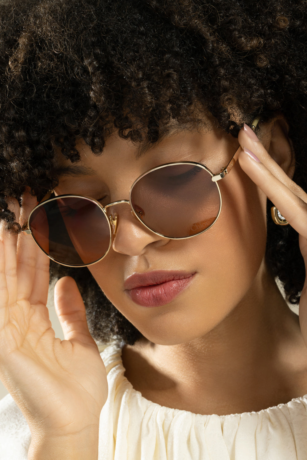 Oval Sunglasses - Gold Brown