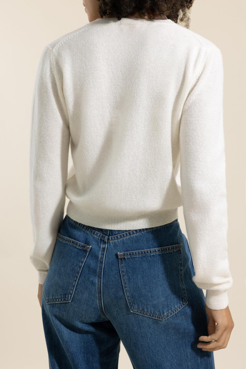 The Cashmere Cardigan - Ivory-CREAM-XS-CLOTHINGTOPKNITS-MISH