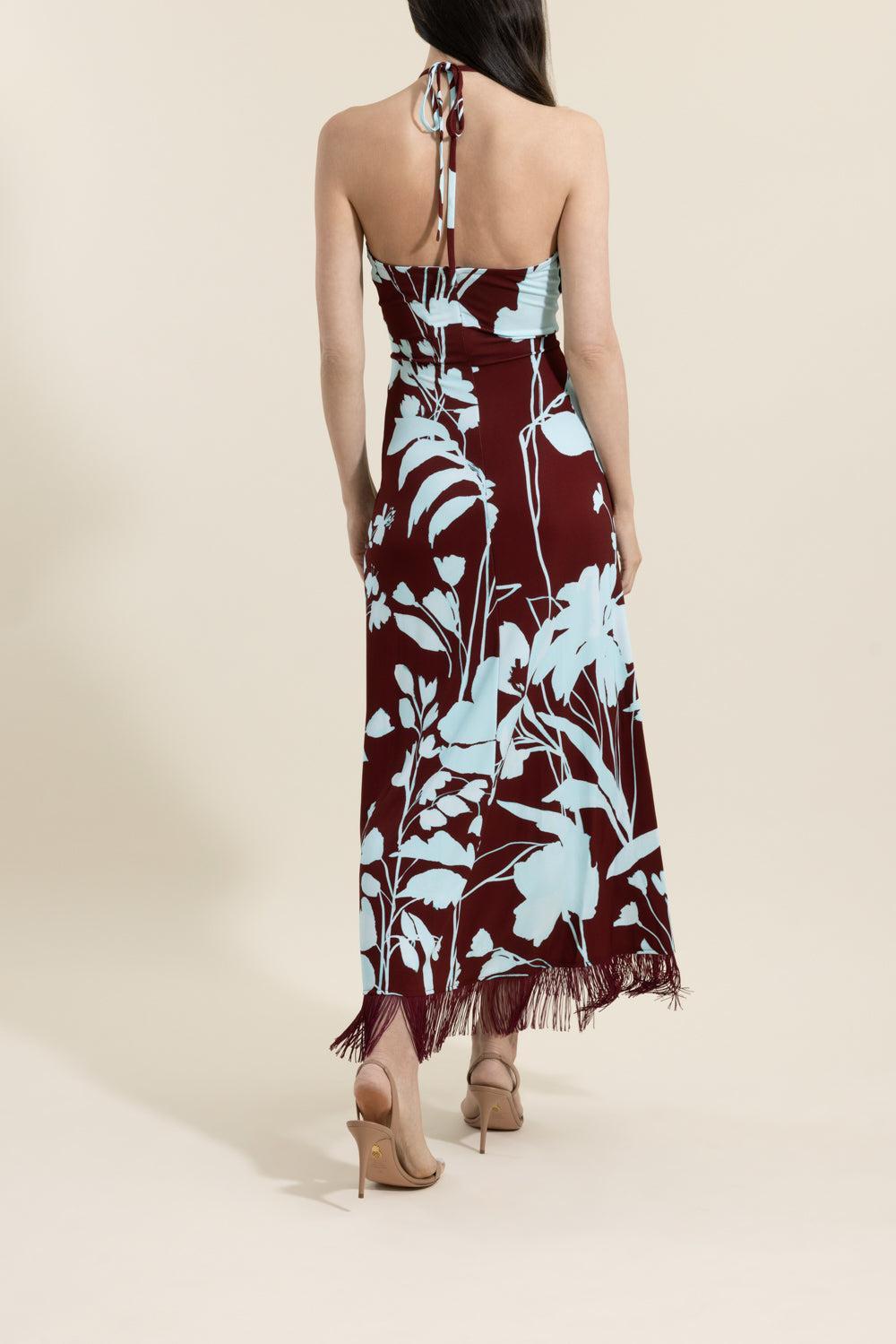 Shelter Island Dress - Botanic Maroon-FLORAL-XS-CLOTHINGDRESSCASUAL-CARA CARA
