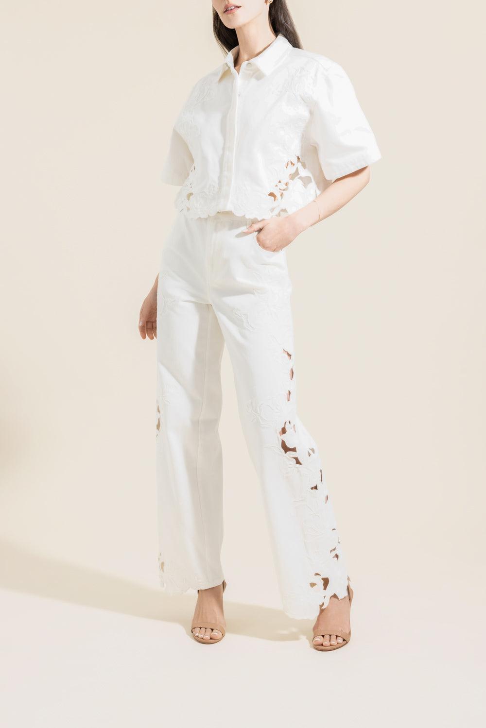Albaine Embroidered Shirt-CREAM-XS-CLOTHINGTOPBLOUSE-SIMKHAI