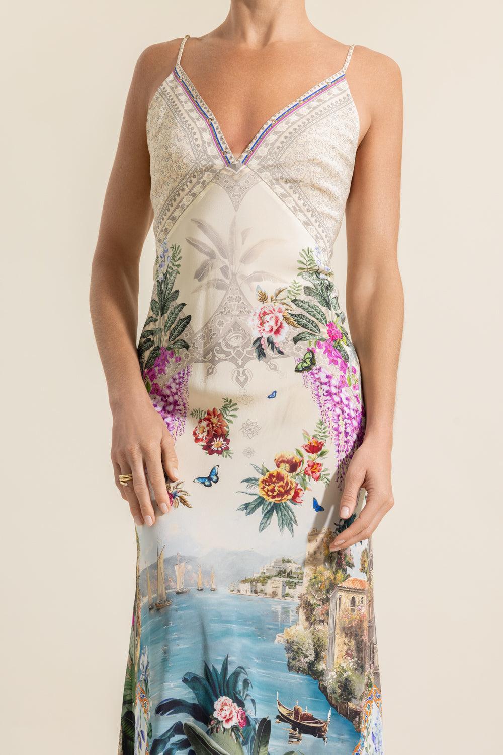 V-Neck Full Length Bias Slip Dress-BODRBOTA-XS-CLOTHINGDRESSCASUAL-CAMILLA