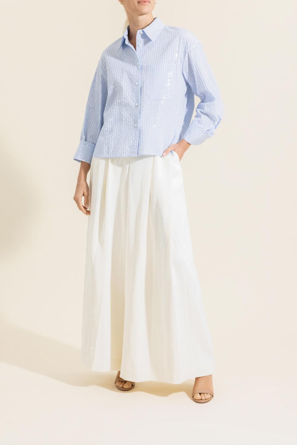 J.D. Shirt - Blue White-BLUE-XS-CLOTHINGTOPBLOUSE-TWP