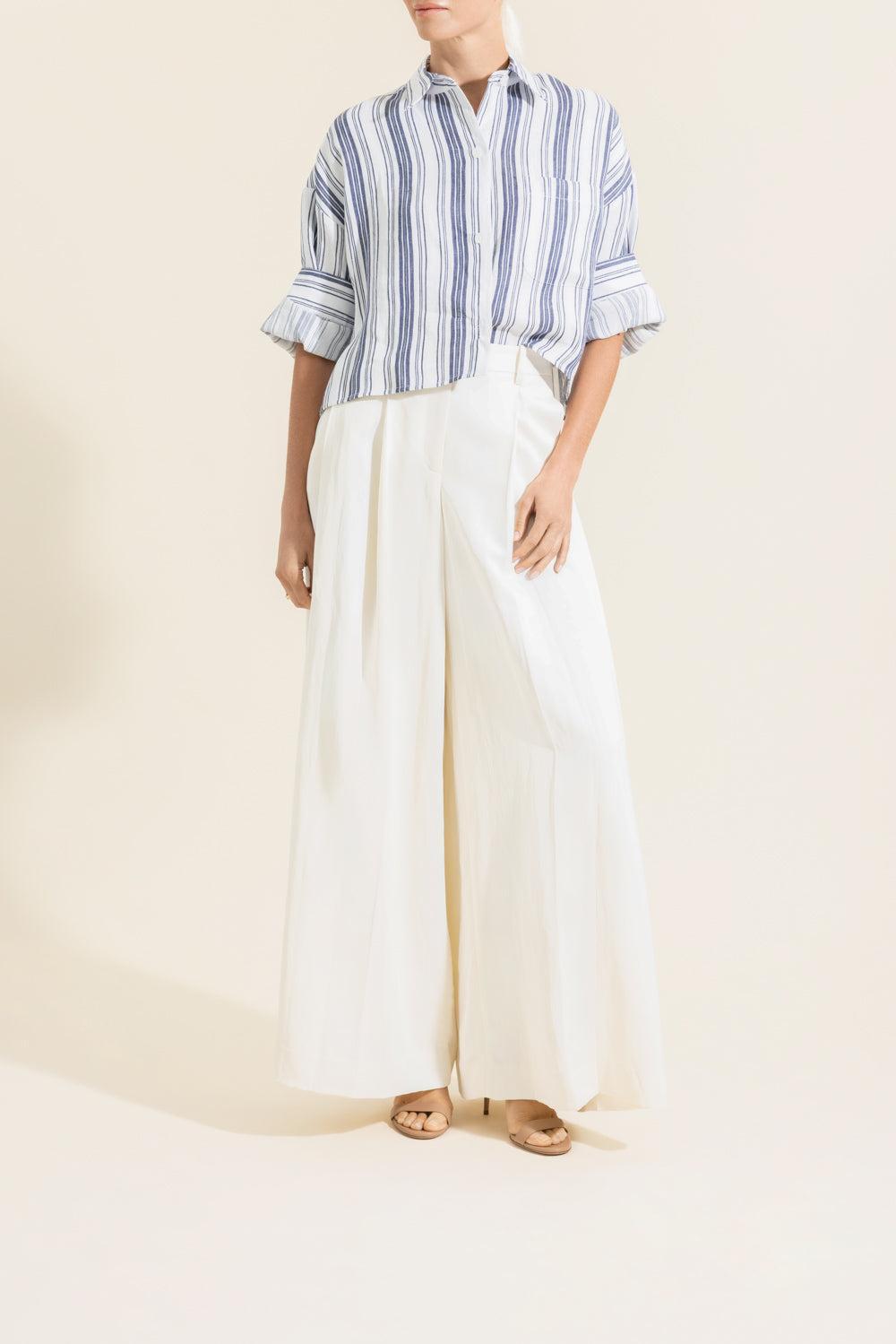 Next Ex Top - Ivory Navy Stripe-STRIPE-P-CLOTHINGTOPBLOUSE-TWP
