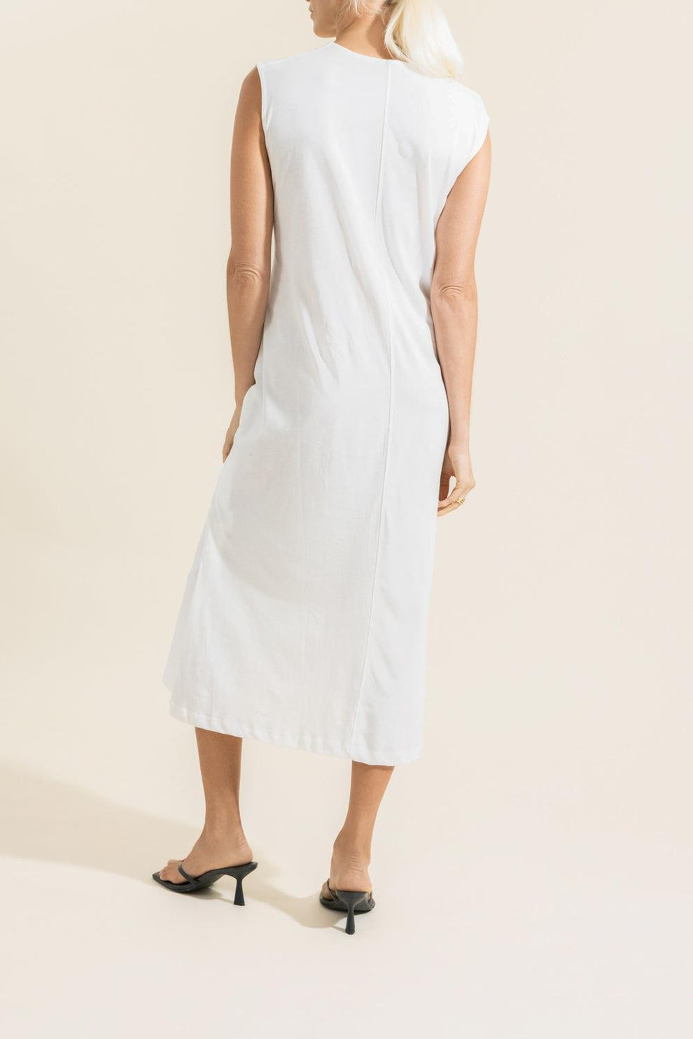 TOTEME off-white Tie-Waist Jersey Midi dress