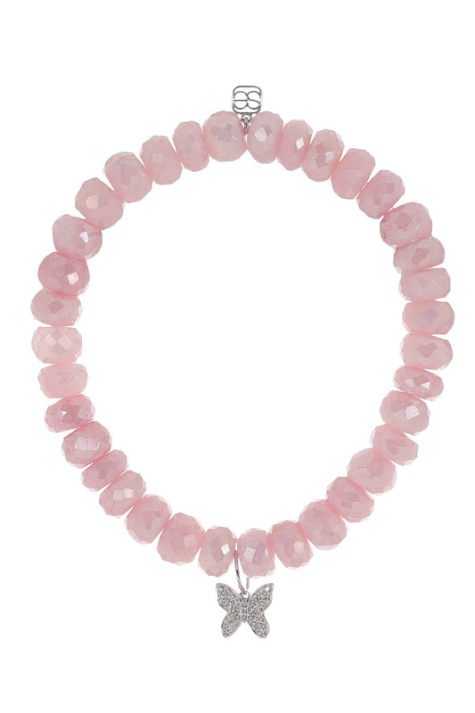 Pink Grapolite Butterfly Charm Bracelet