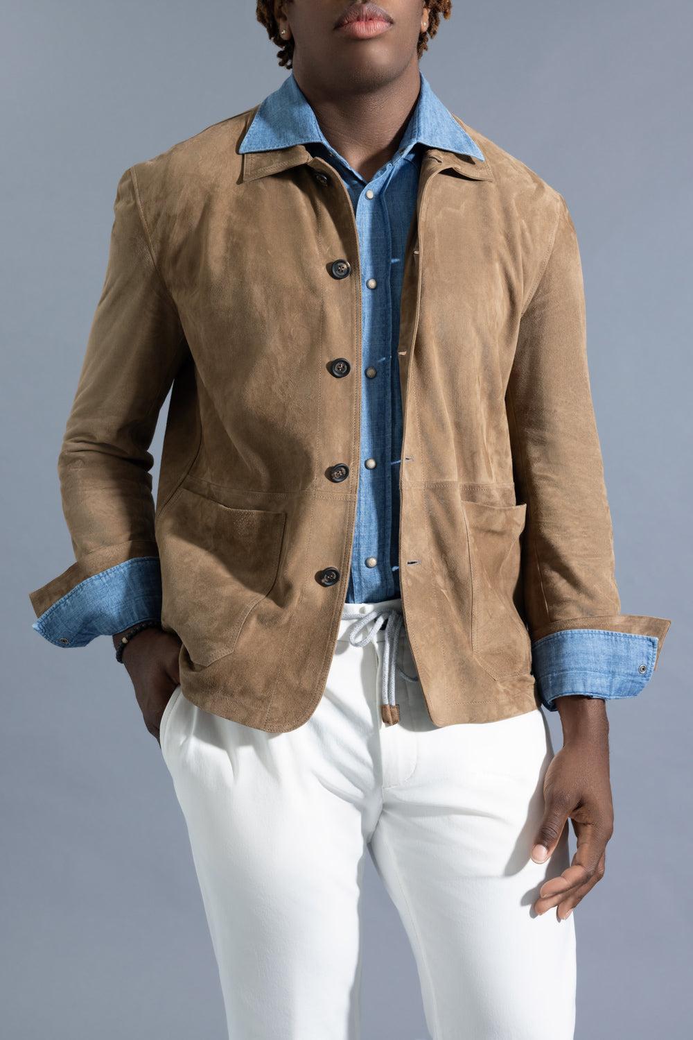 Classic Button Front Shirt - Brown-BROWN-48-MENSCLOTHINGJACKET-ELEVENTY