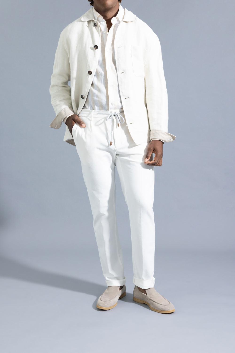 Long Sleeve Linen Shirt - Coriander-STRIPE-S-MENSCLOTHINGSHIRT-ELEVENTY