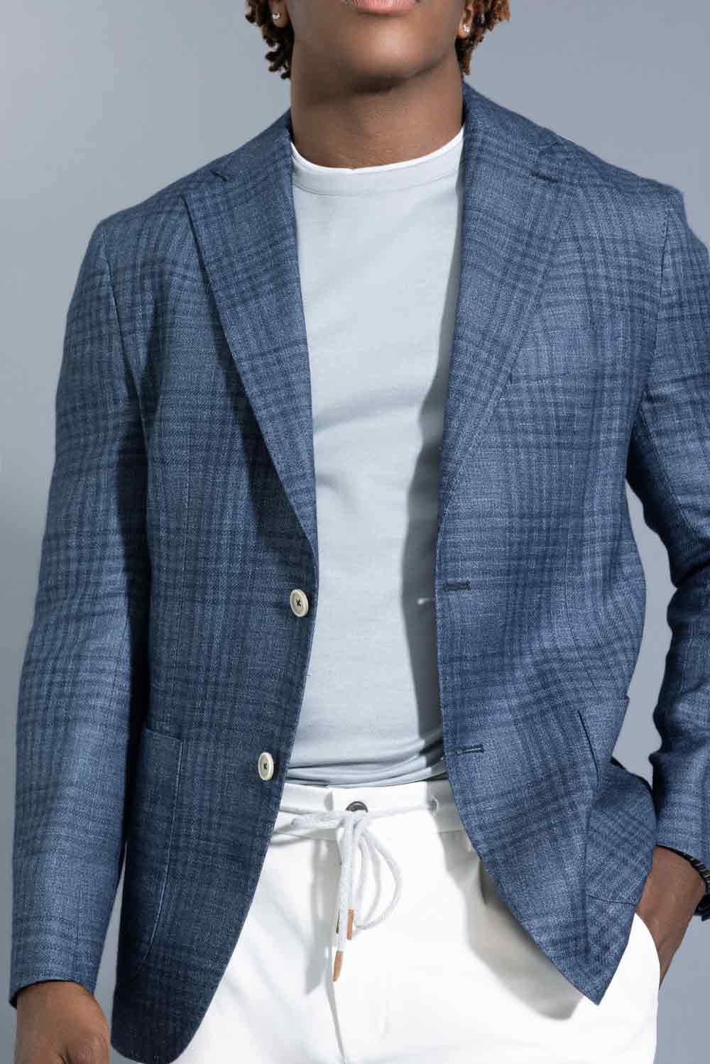 Single Breasted Soft Jacket - Blue-BLUE-50-MENSCLOTHINGJACKET-ELEVENTY
