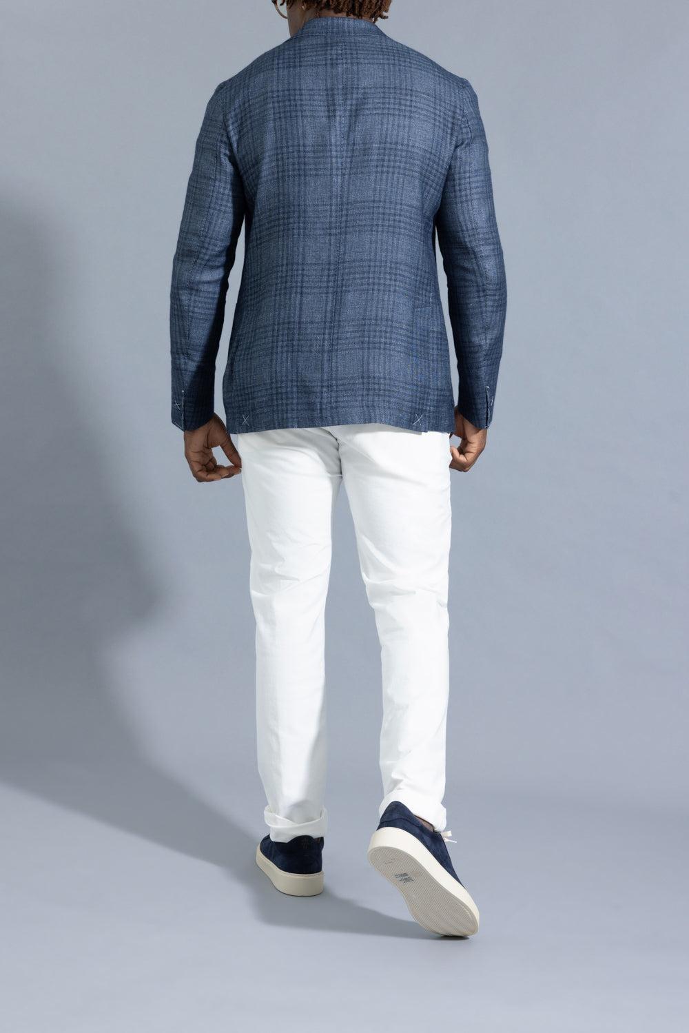 Single Breasted Soft Jacket - Blue-BLUE-50-MENSCLOTHINGJACKET-ELEVENTY