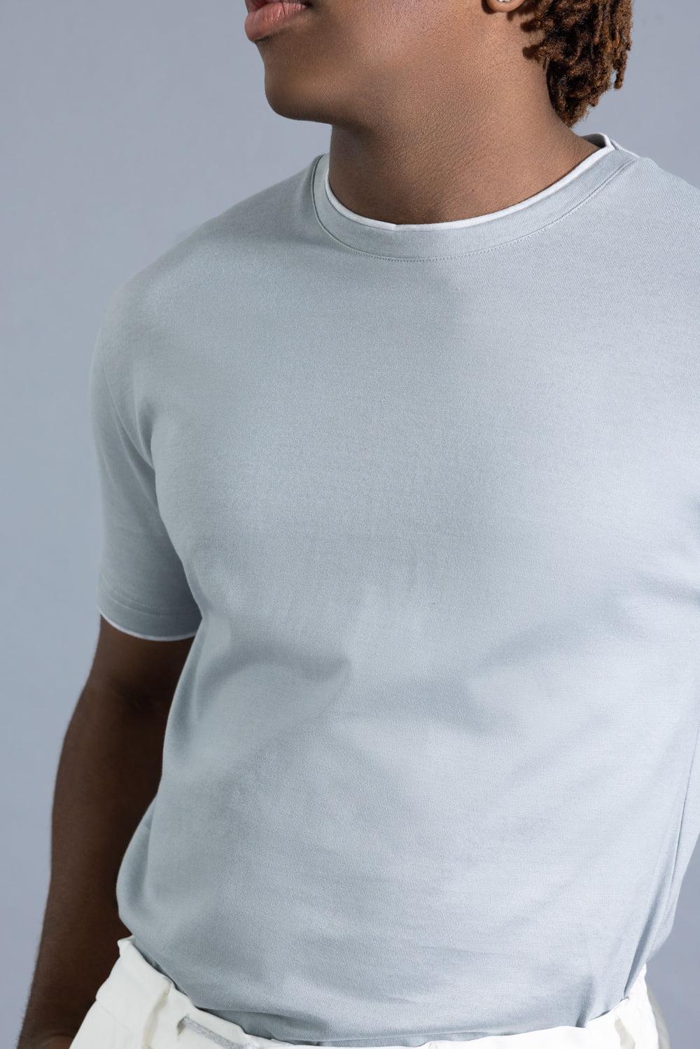 Crewneck Tee - Zucchero Light Grey-STRIPE-S-MENSCLOTHINGSHIRT-ELEVENTY