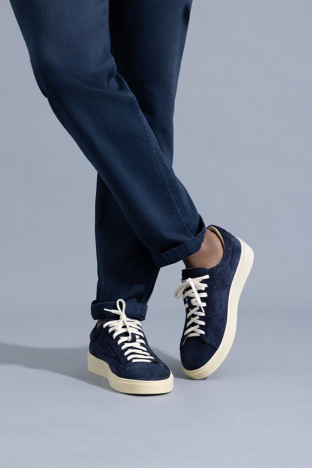 Suede Sneaker - Blue-BLUE-41-MENSSHOESNEAKER-ELEVENTY