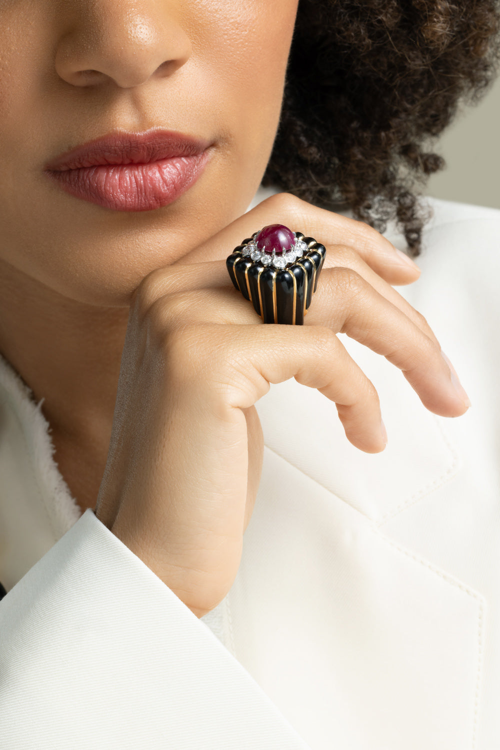 Ruby Fountain Head Ring