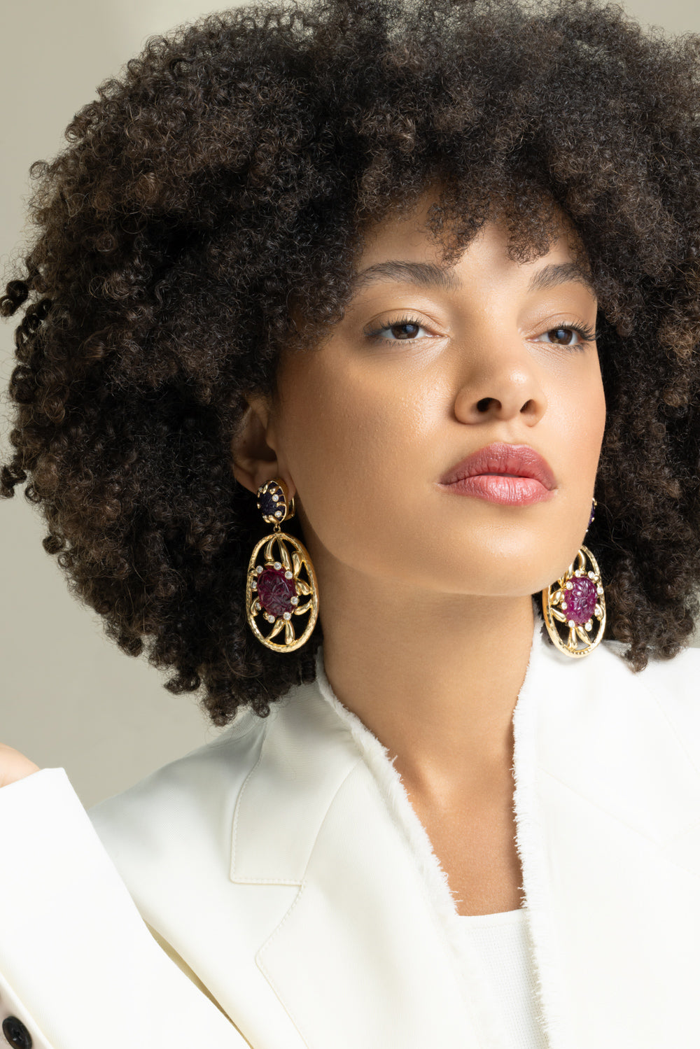 Rubellite Amethyst Earrings