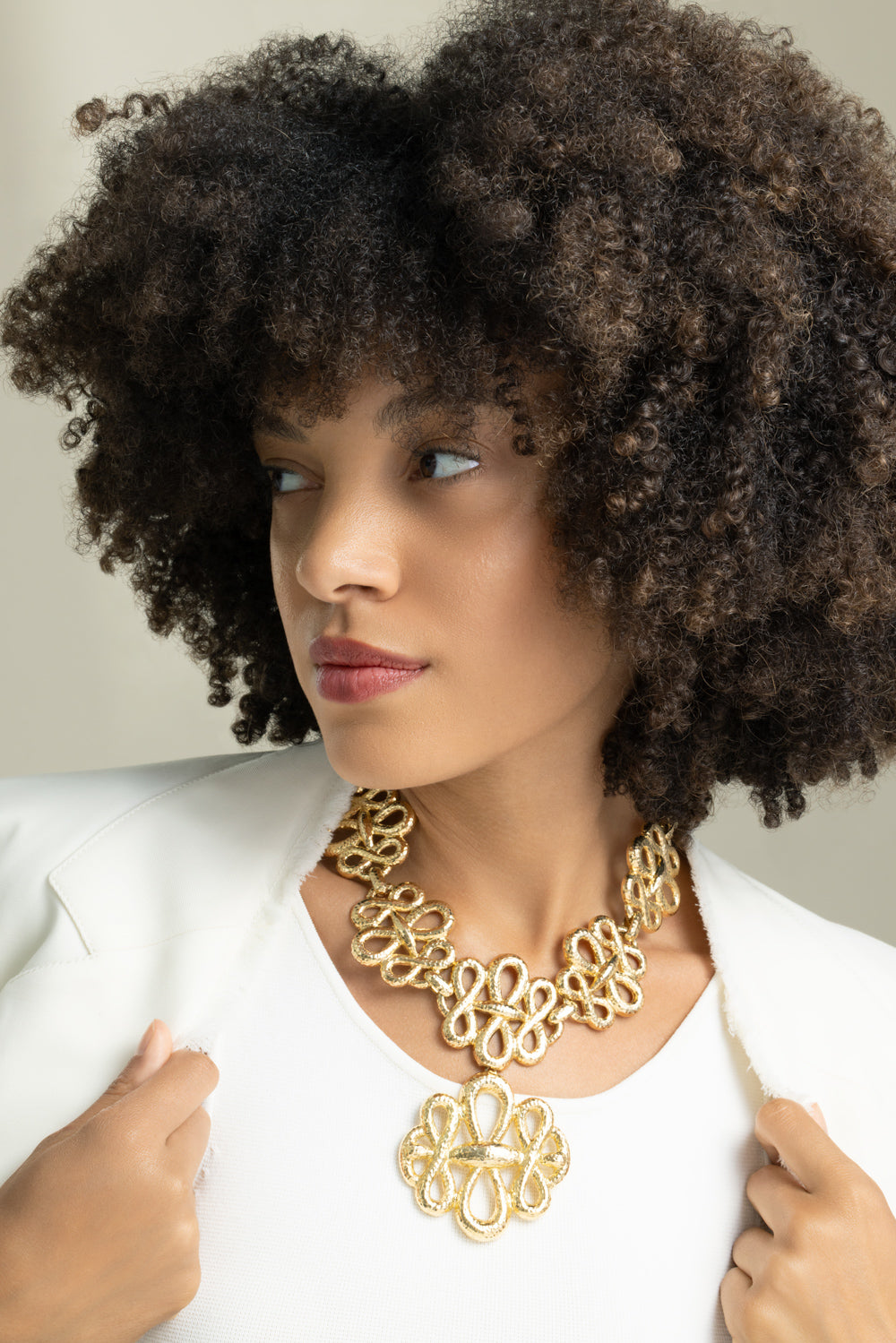 Triple Inifinty Hammered Necklace