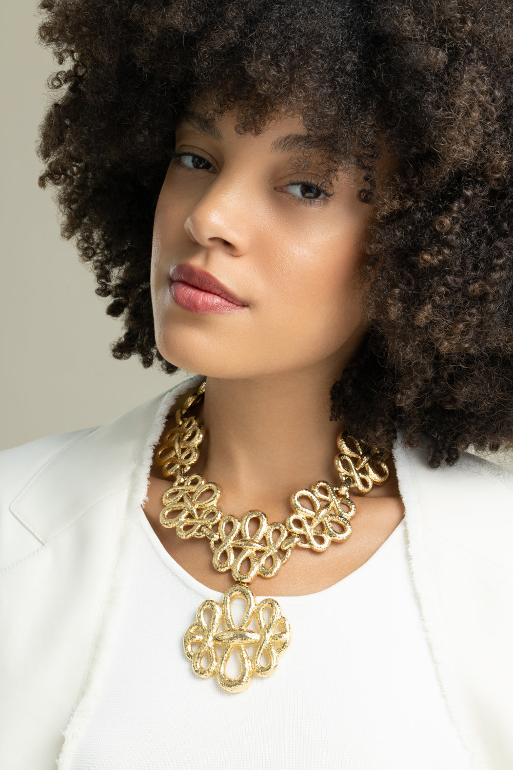 Triple Inifinty Hammered Necklace