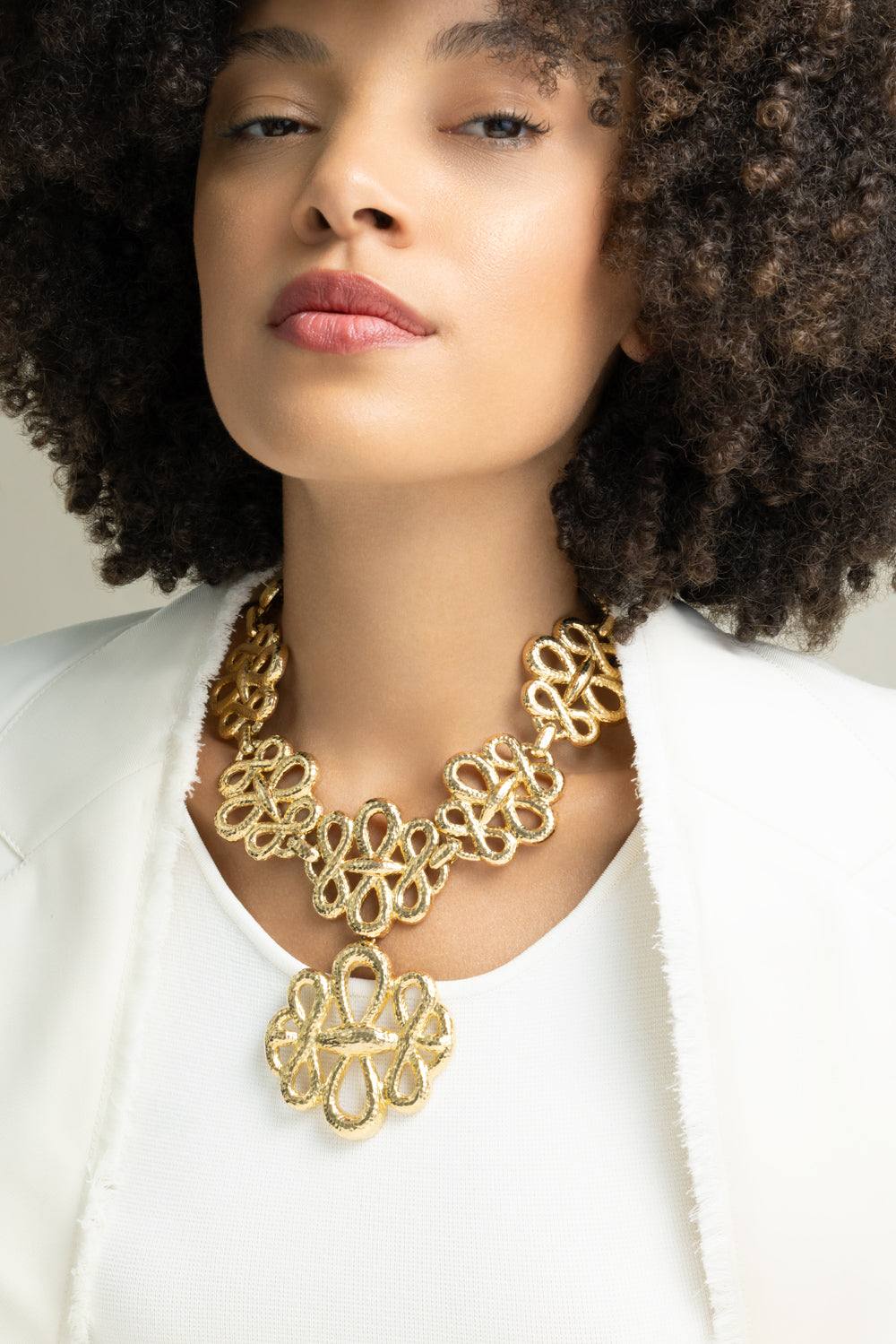 Triple Inifinty Hammered Necklace