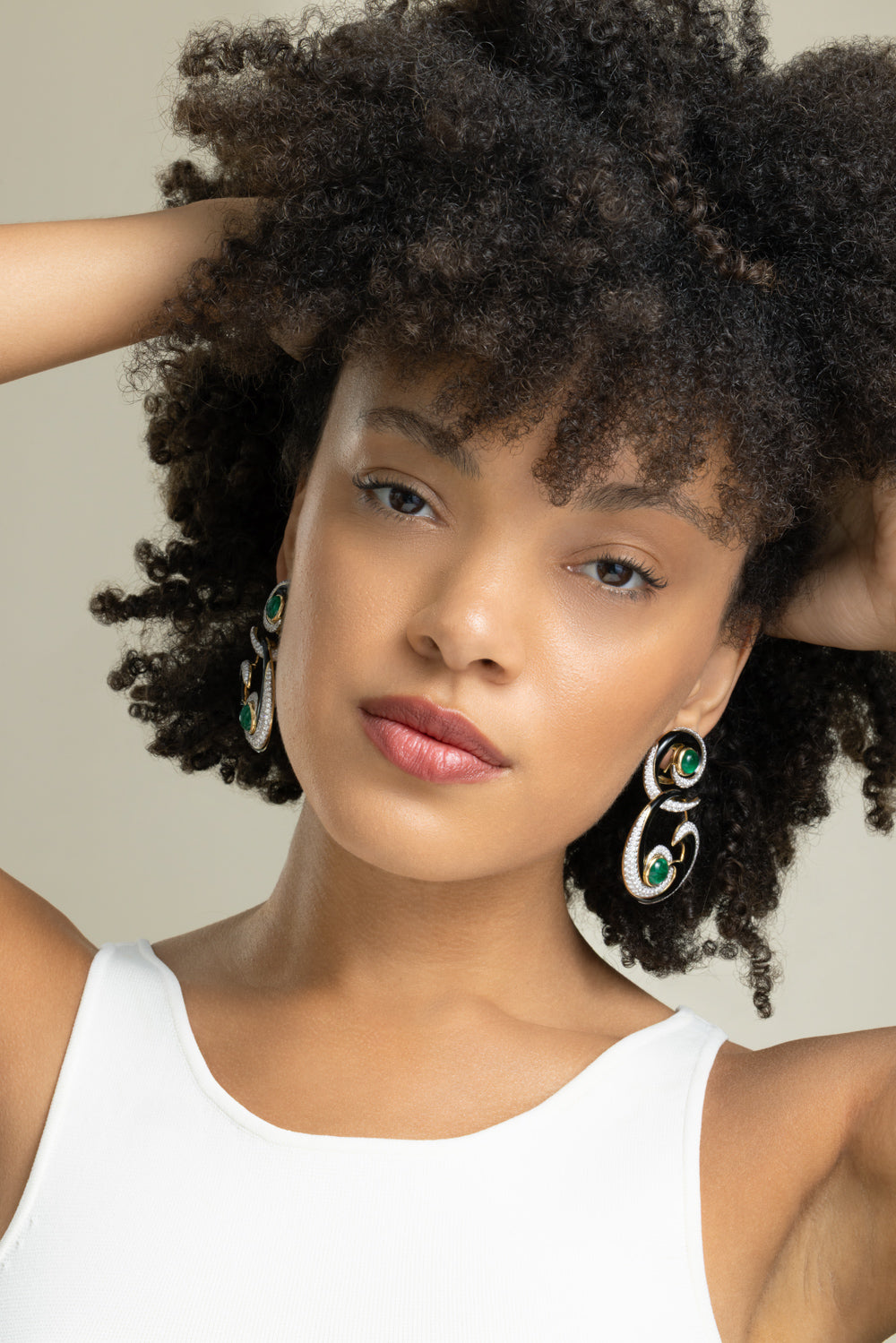 Emerald Great Waves Earrings