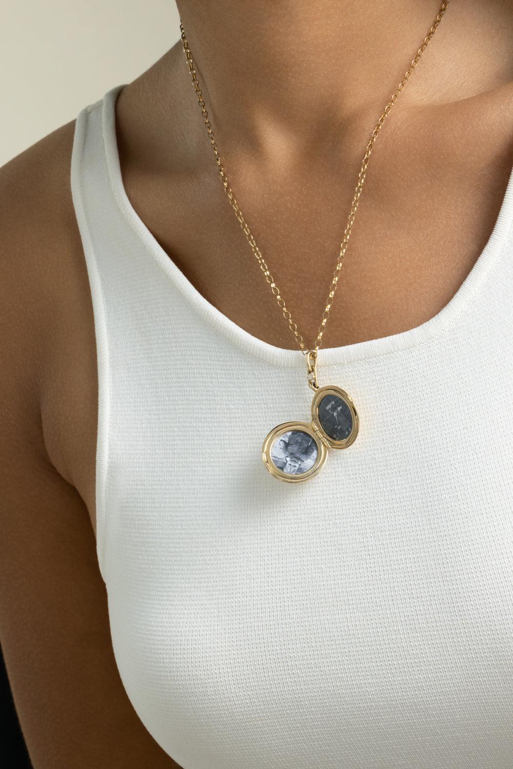 Diamond Vintage Arrow Locket Necklace-YELLOW GOLD-18-JEWELRYFINE JEWELNECKLACE O-MONICA RICH KOSANN