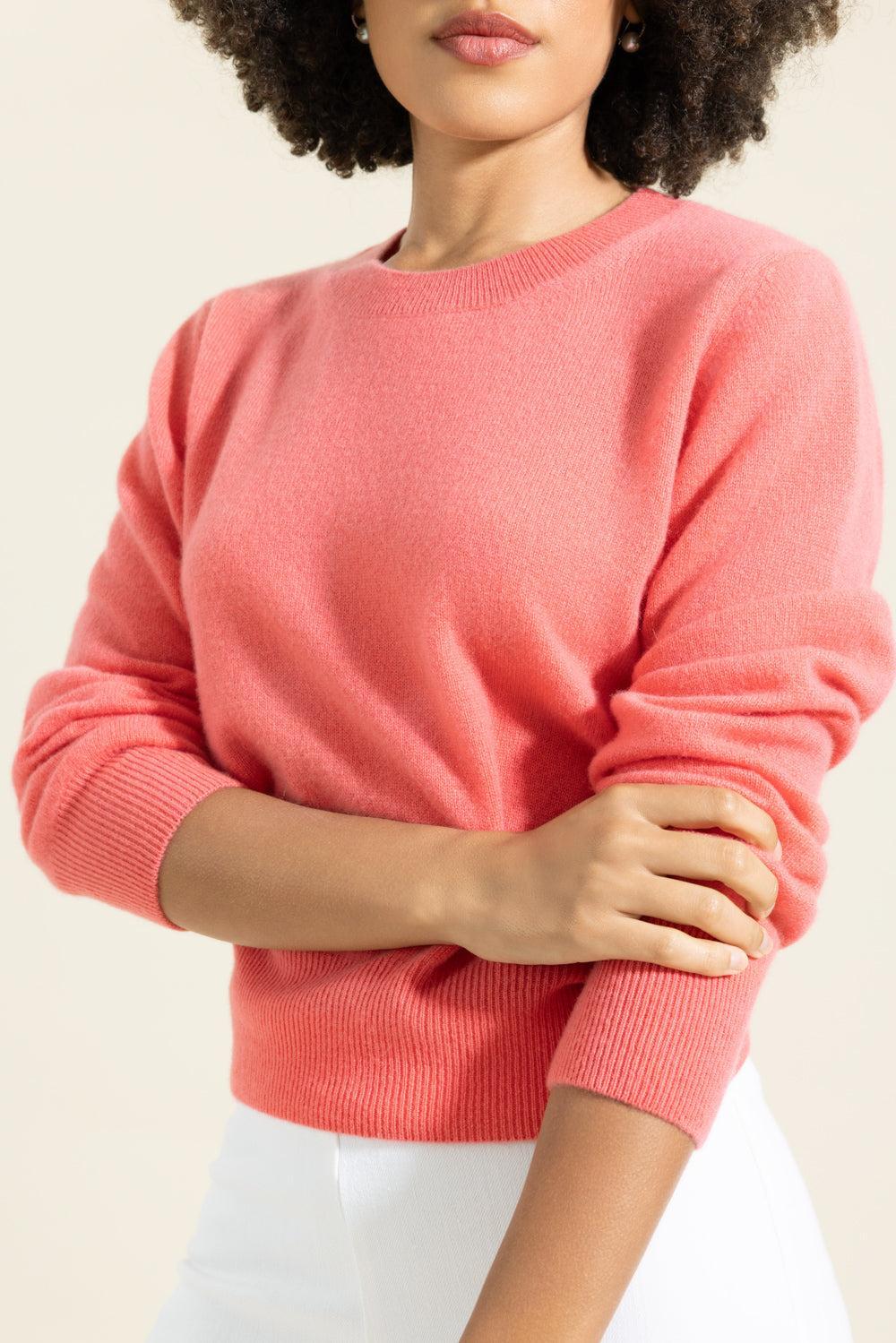 The Cashmere Pullover - Coral-PINK-XS-CLOTHINGTOPKNITS-MISH