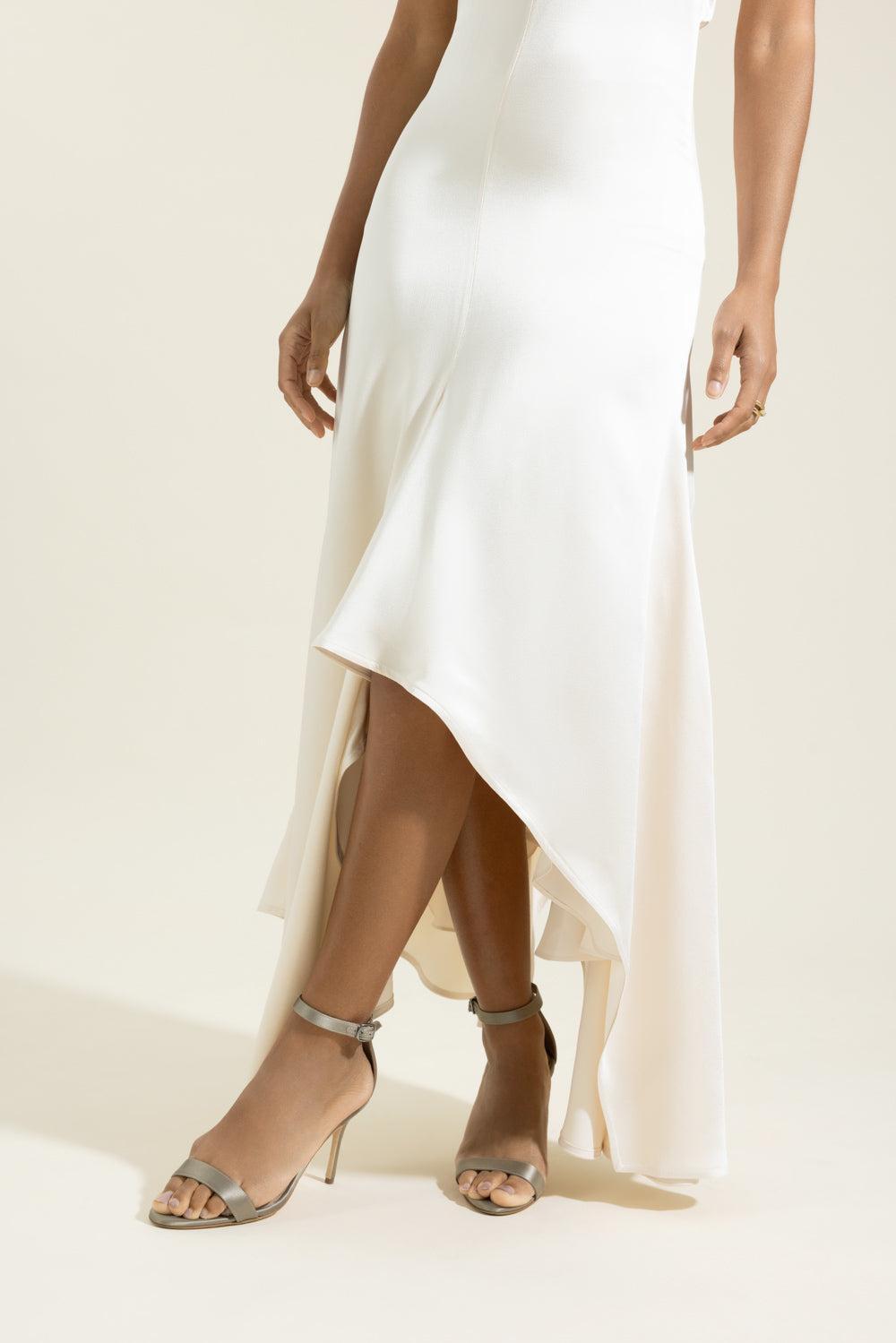 Halterneck Drape Dress-CREAM-2-CLOTHINGDRESSCASUAL-VICTORIA BECKHAM