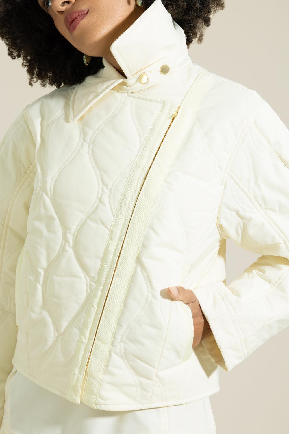 Leonie Quilted Jacket-YELLOW-P-CLOTHINGJACKETCASUAL-ULLA JOHNSON