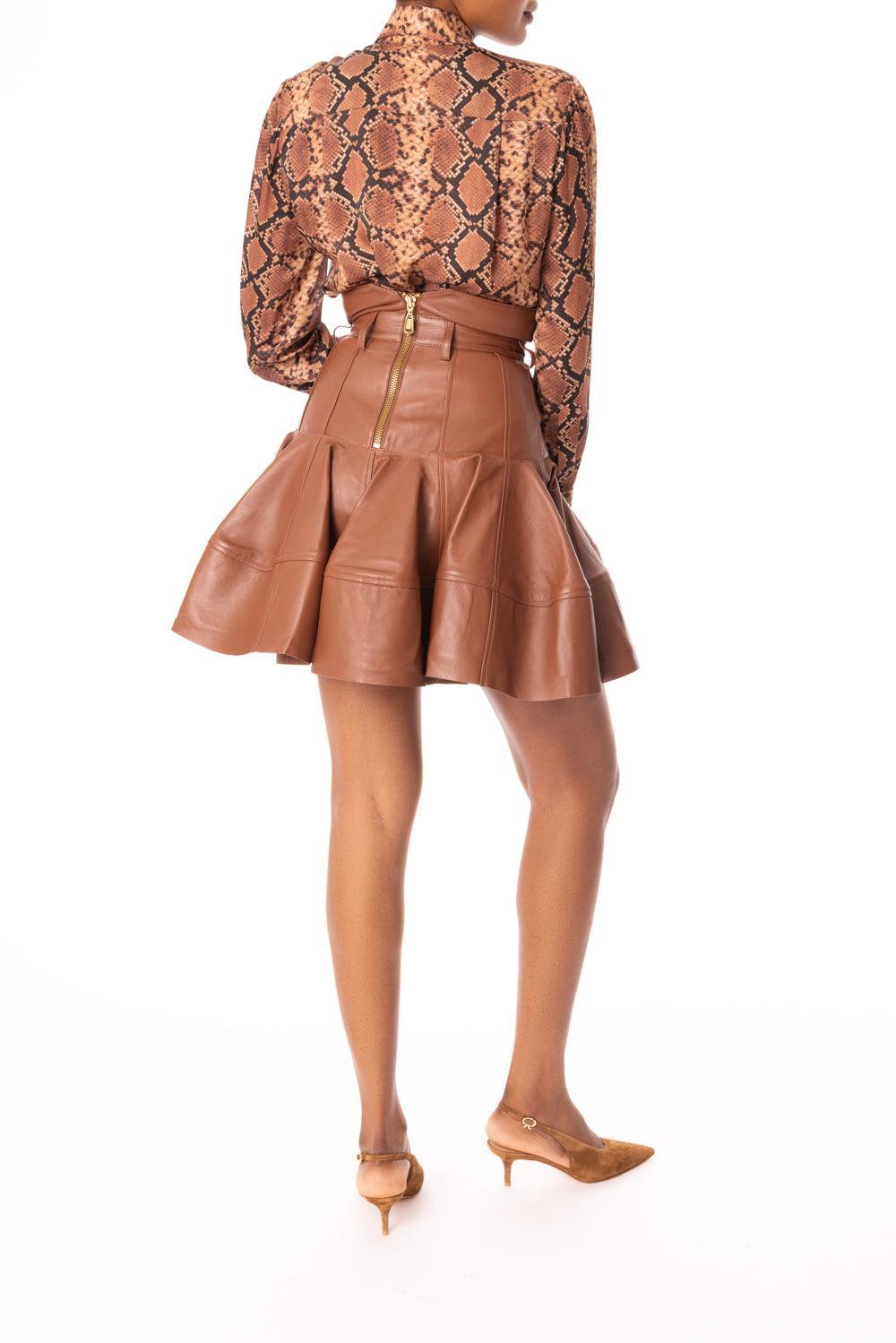 Hypnotic Mini Skirt-TAN-0-CLOTHINGSKIRTMINI-ZIMMERMANN