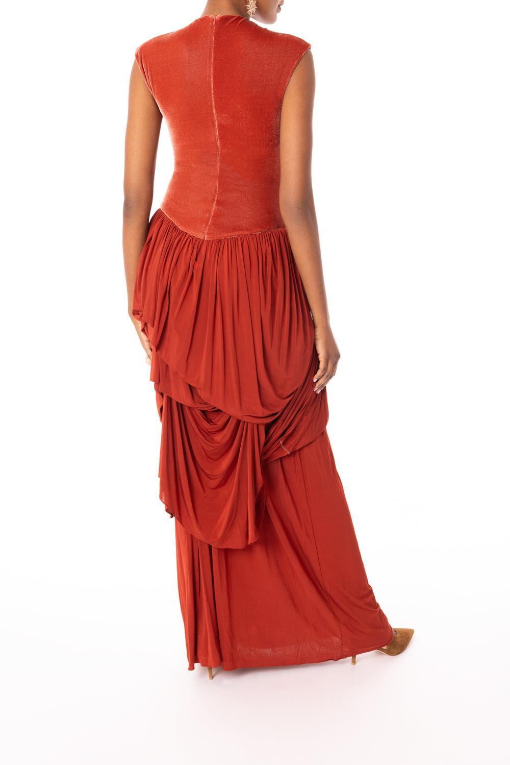 Memento Drape Dress-DK ROSE-0-CLOTHINGDRESSCOCKTAIL-ZIMMERMANN