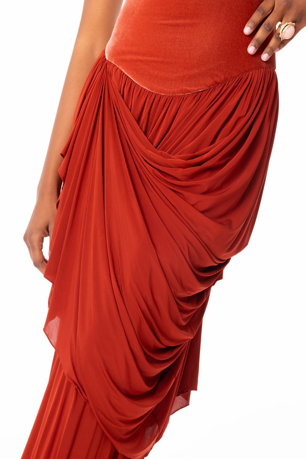 Memento Drape Dress-DK ROSE-0-CLOTHINGDRESSCOCKTAIL-ZIMMERMANN