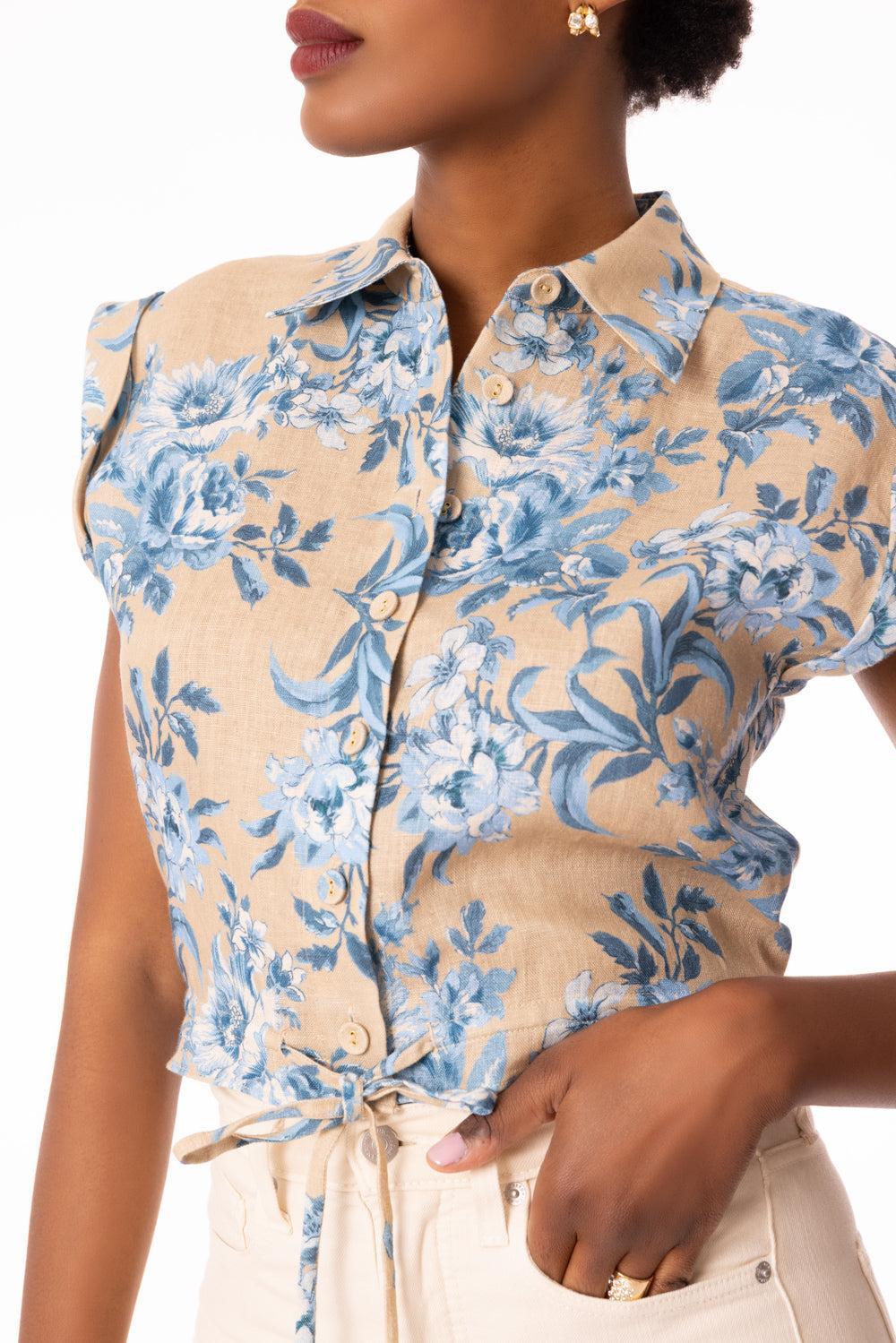 Octavia Top - Farfella Ginger Root-FARFELLA GINGER ROOT-XS-CLOTHINGTOPBLOUSE-CARA CARA