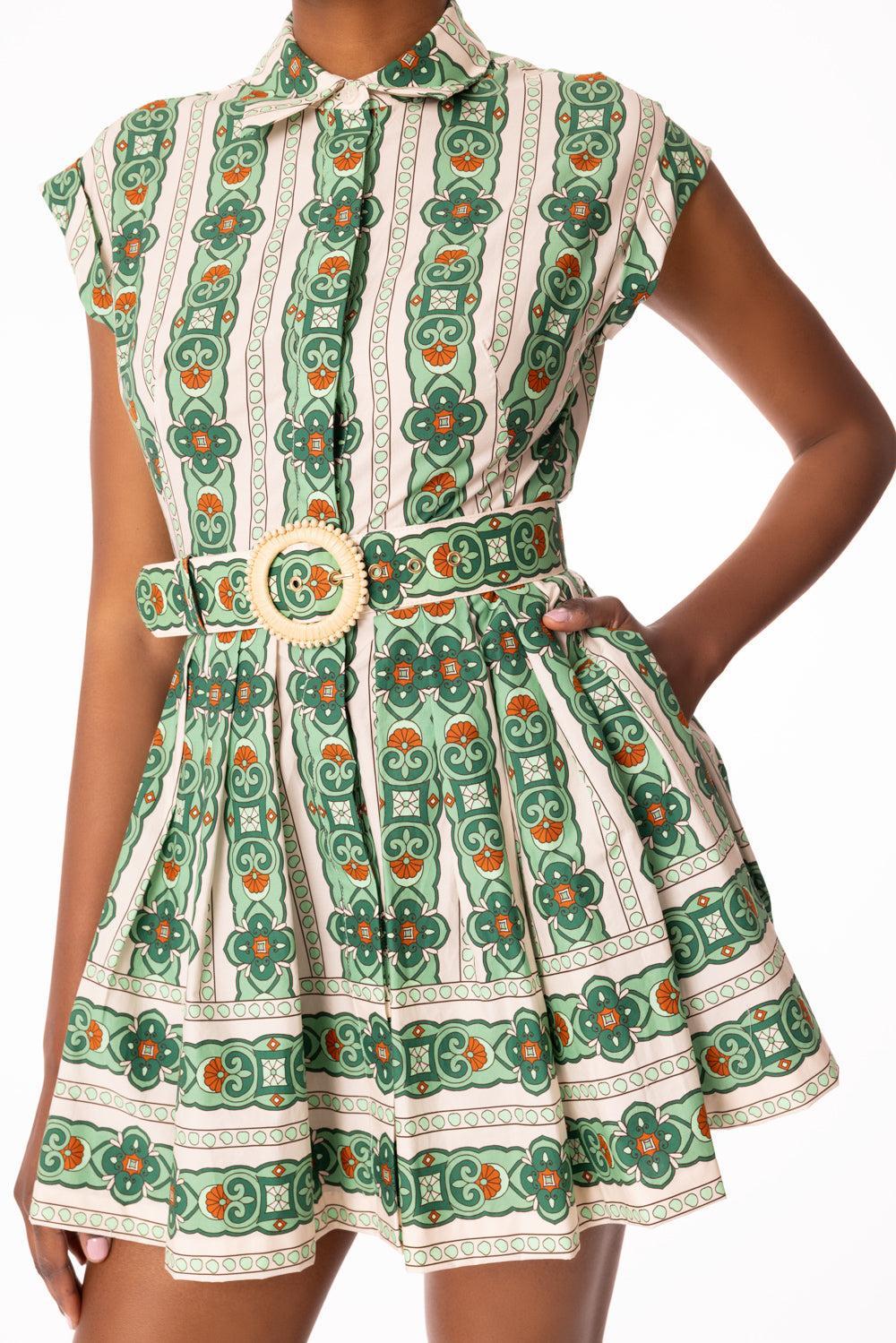 Octavia Dress-BRIA STRIPE GREEN-0-CLOTHINGDRESSCASUAL-CARA CARA