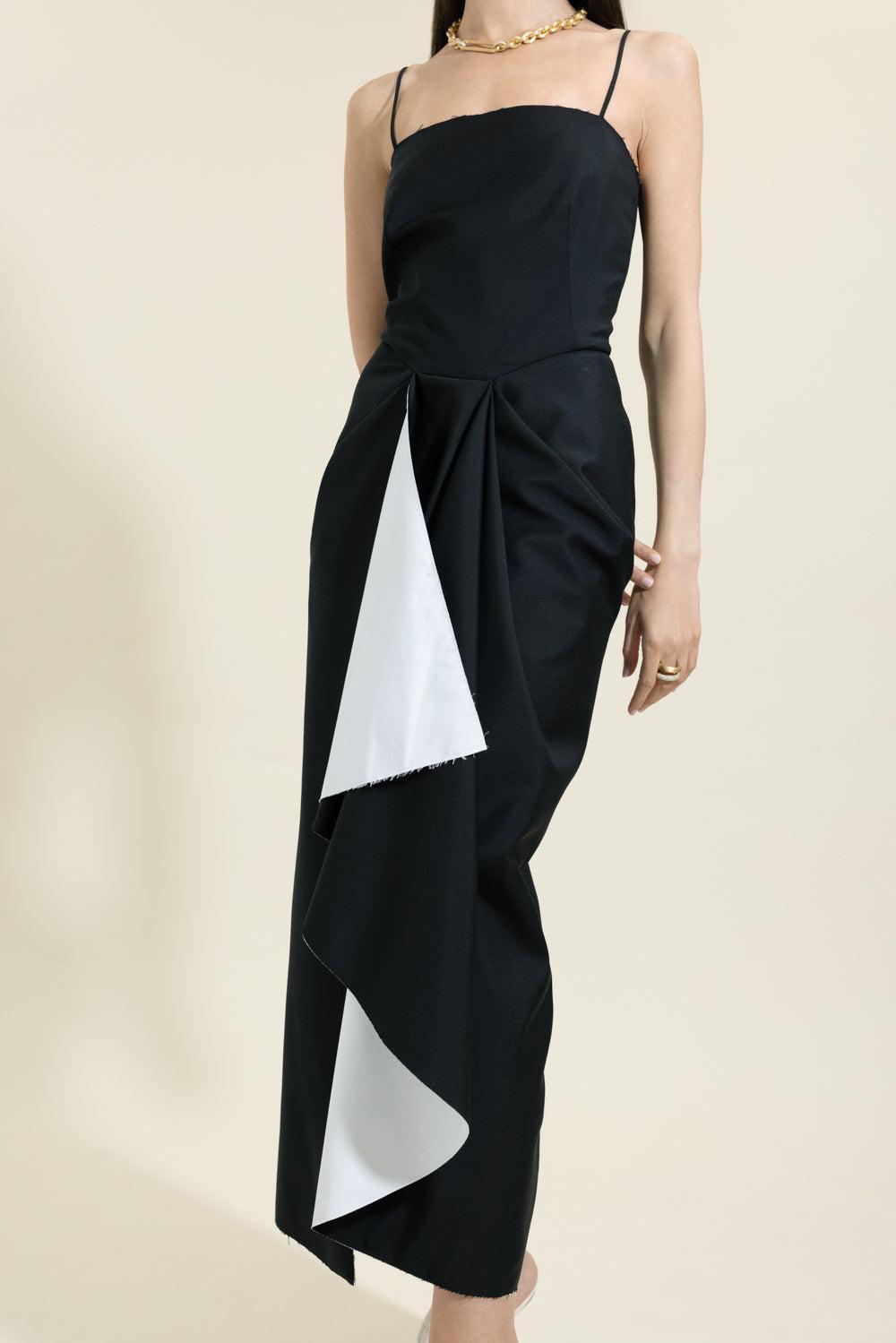Sliced Long Wrap Dress-BLACK-36-CLOTHINGDRESSCOCKTAIL-GIVENCHY