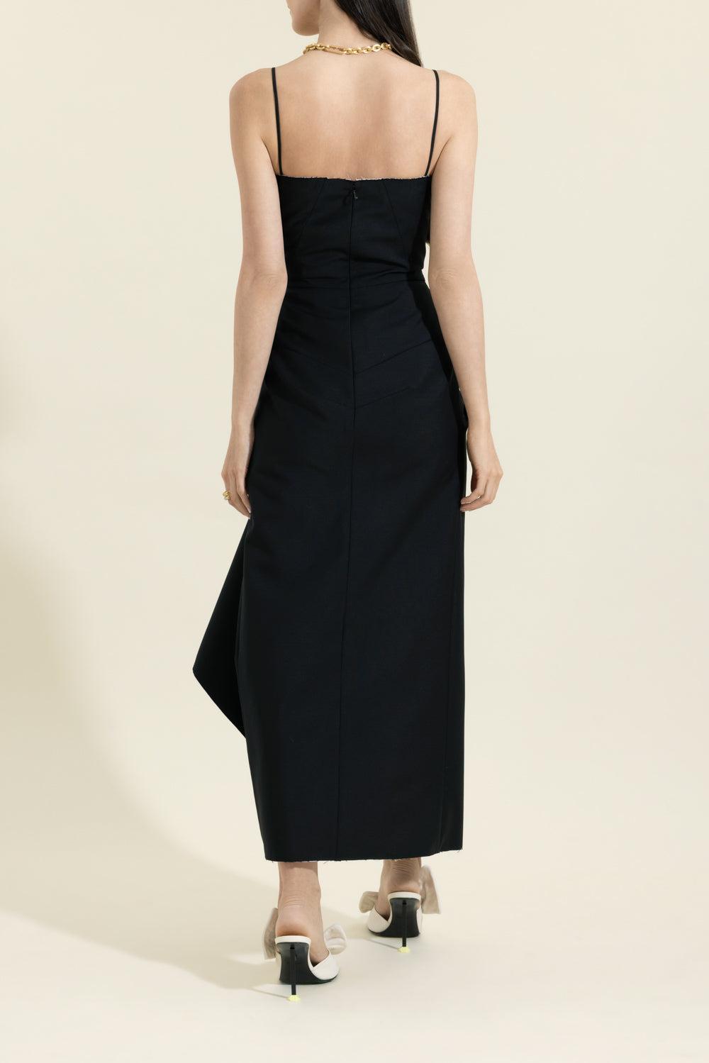 Sliced Long Wrap Dress-BLACK-36-CLOTHINGDRESSCOCKTAIL-GIVENCHY
