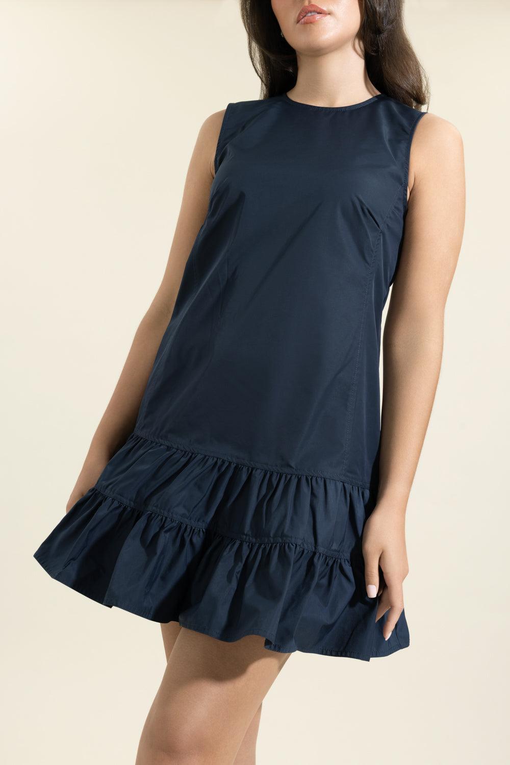 Cecily Mini Dress - Midnight-BLUE-2-CLOTHINGDRESSCASUAL-ULLA JOHNSON