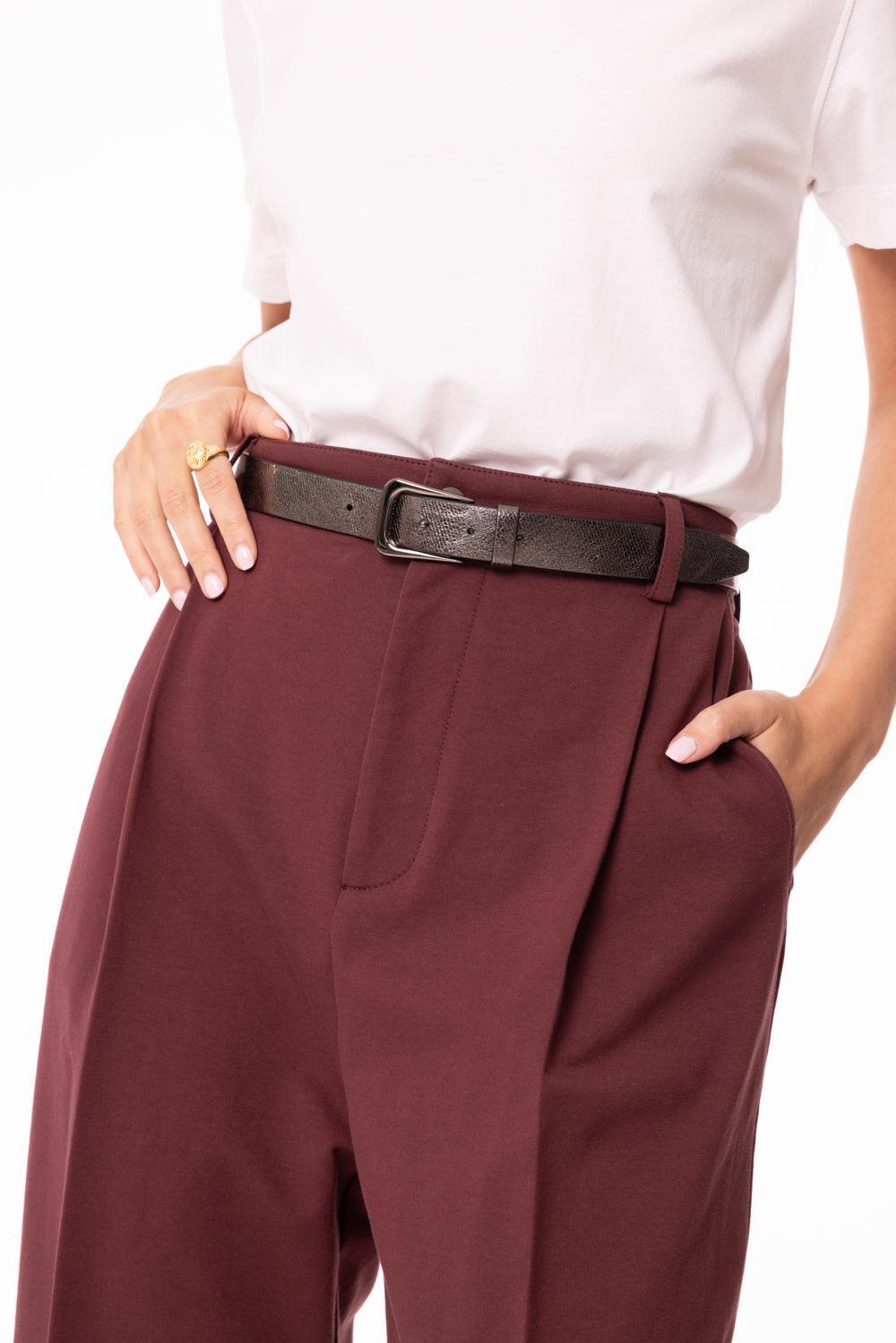 Sleek Buckle Belt-ANTHRACITE-M-ACCESSORIEBELTS-BRUNELLO CUCINELLI