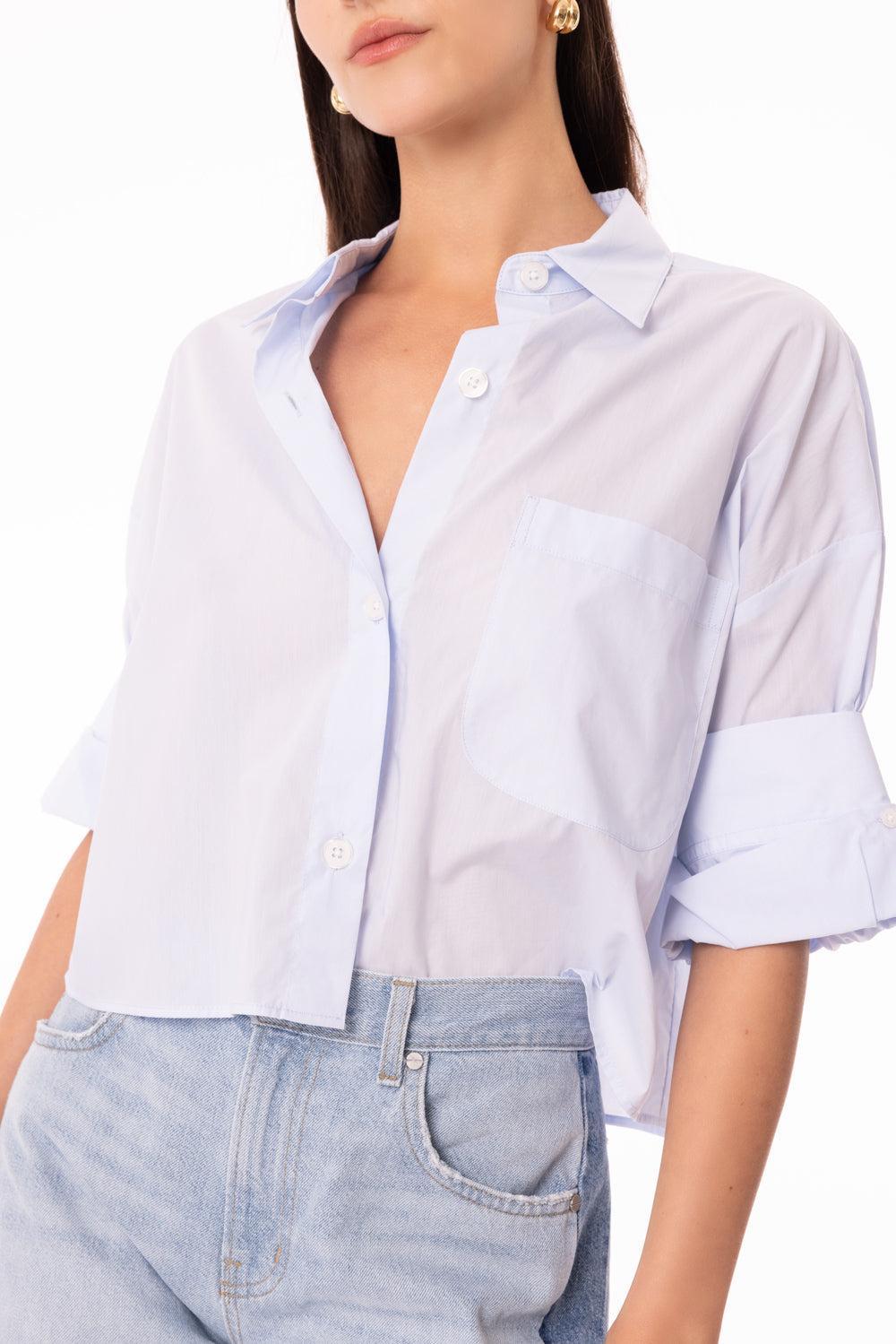 Next Ex Superfine Shirt - Baby Blue-BABY BLUE-P-CLOTHINGTOPBLOUSE-TWP