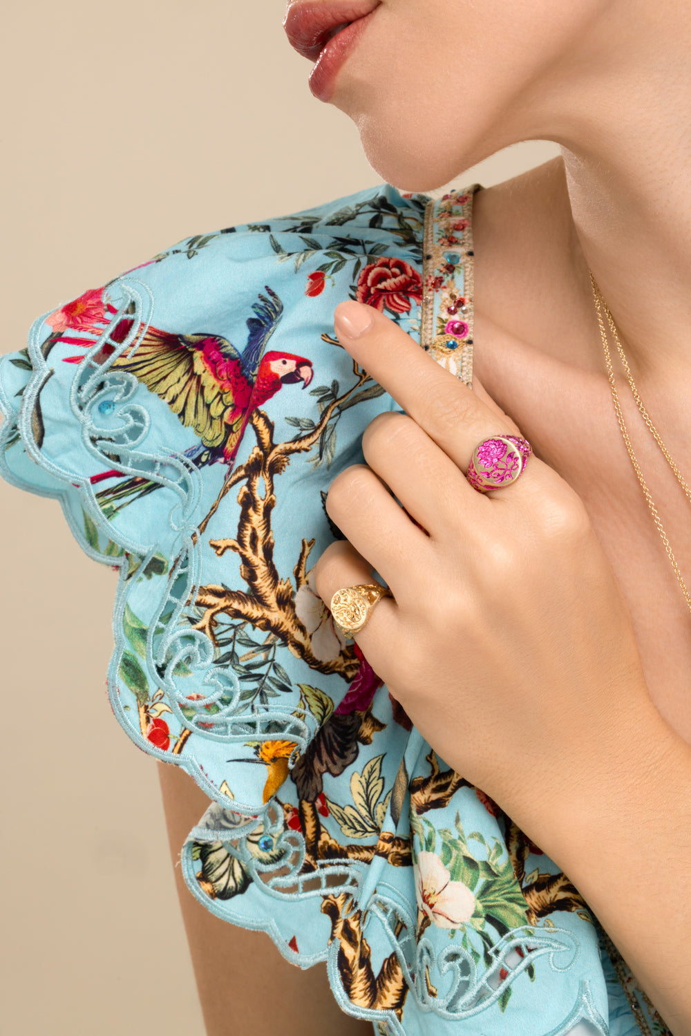 Diamond Mini Heart Signet Ring
