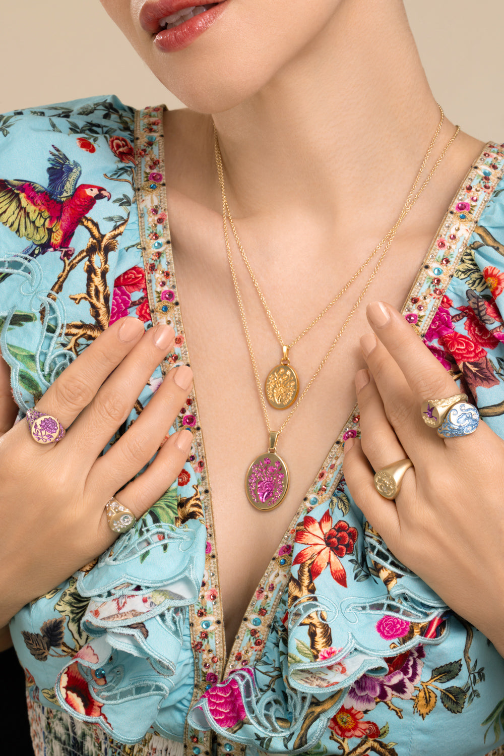 Purple Hummingbird Signet Ring