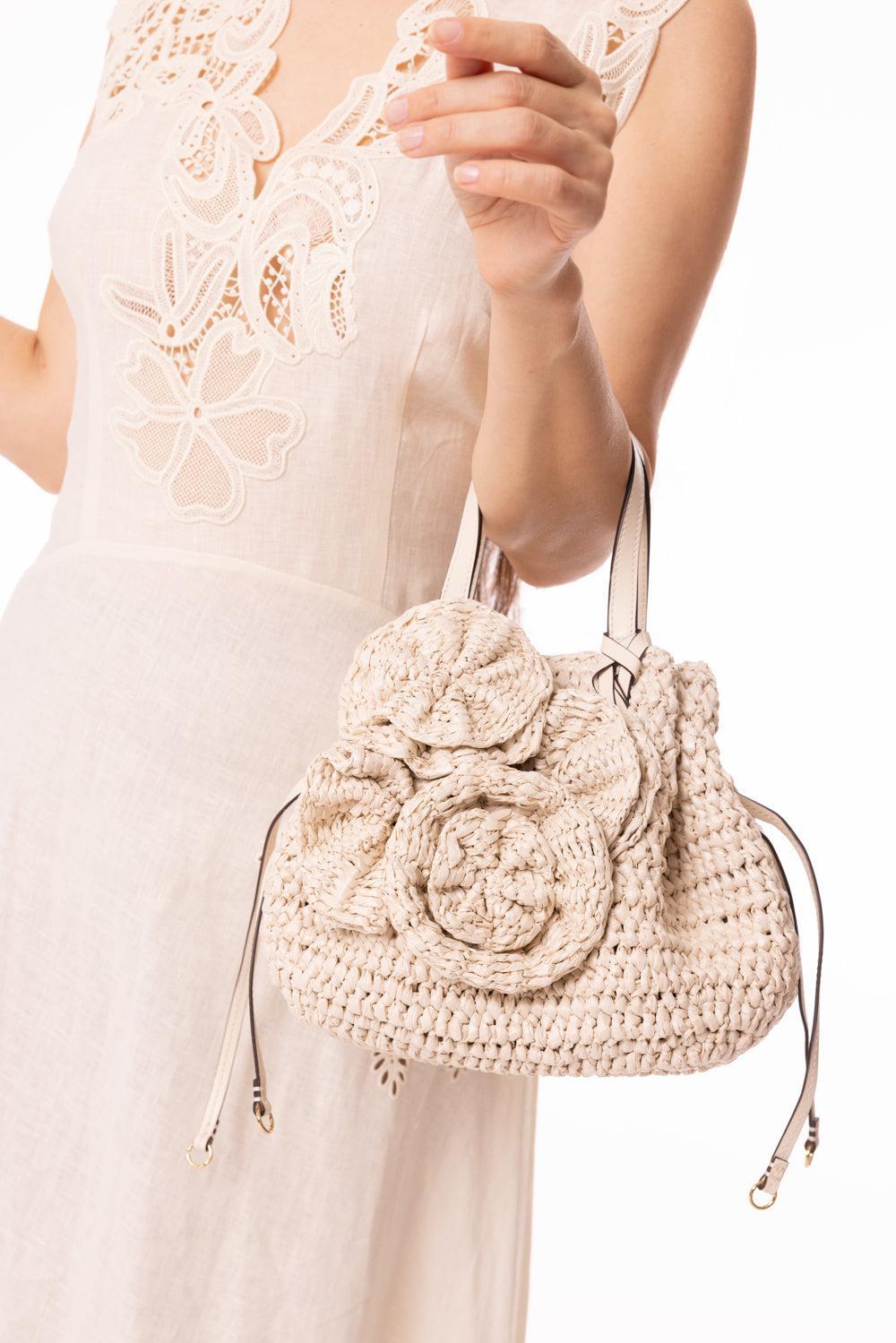 Gio Crossbody Bag - Floral Raffia-COWRIE-HANDBAGSHOULDER-ULLA JOHNSON