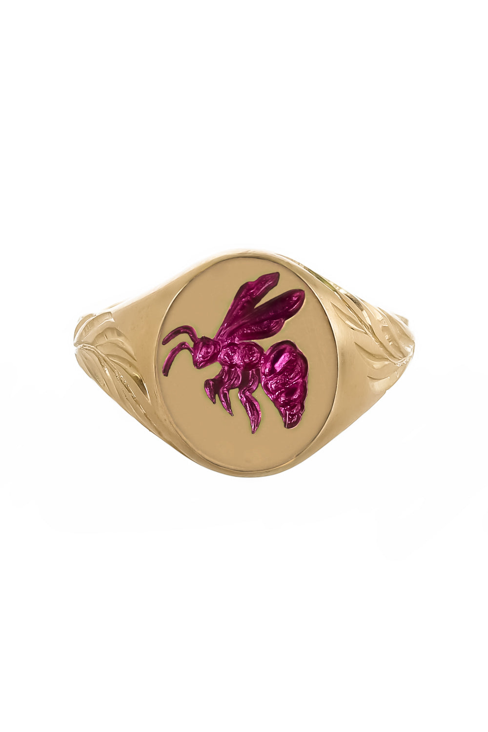 Fuchsia Bee Signet Ring