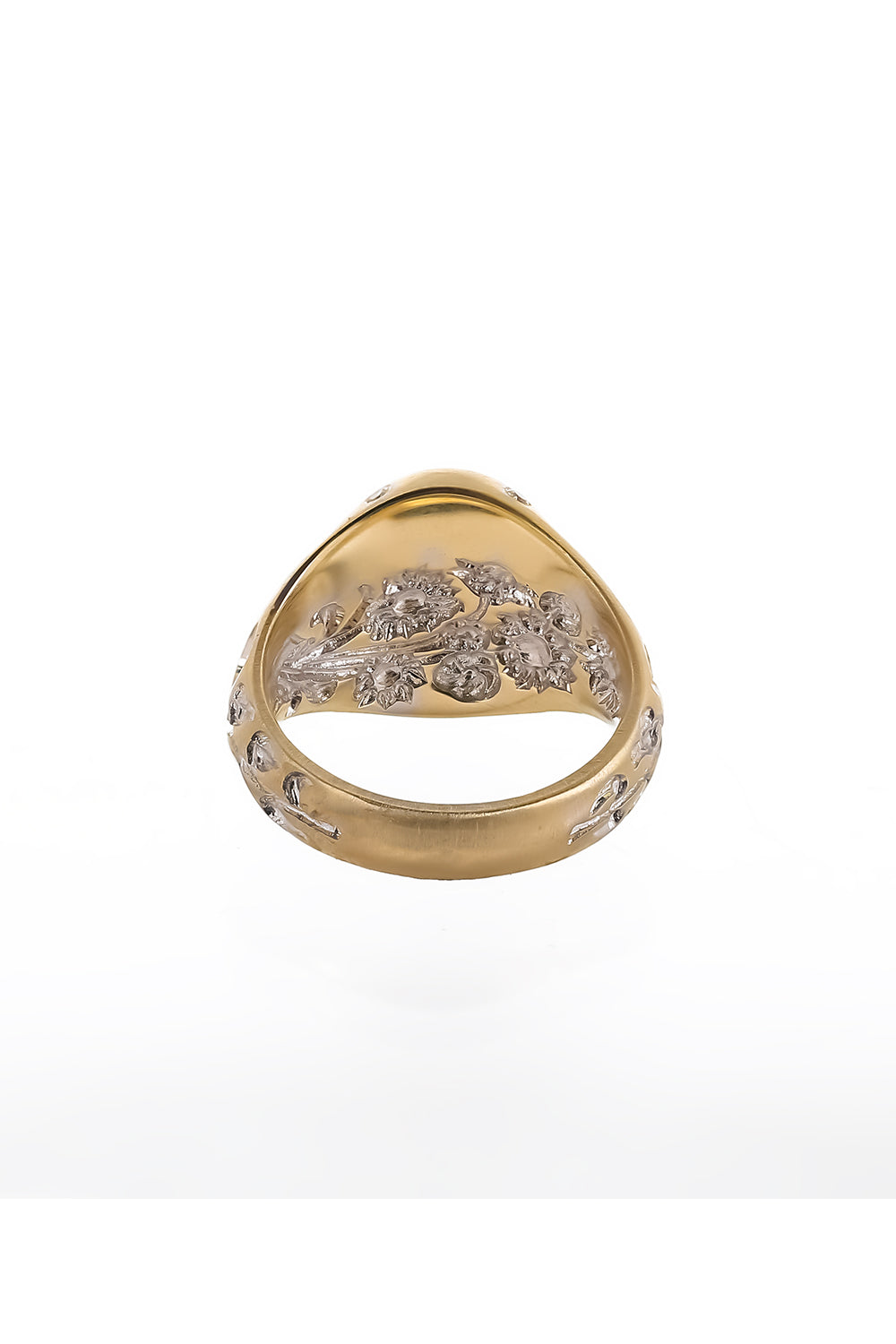 Diamond Mini Sunflower Signet Ring