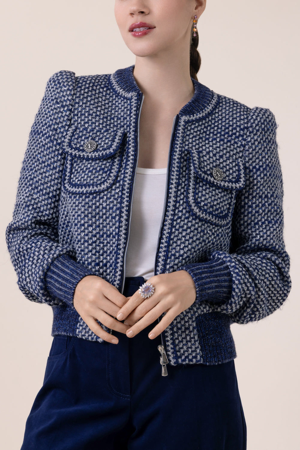 Tweed Bomber Jacket