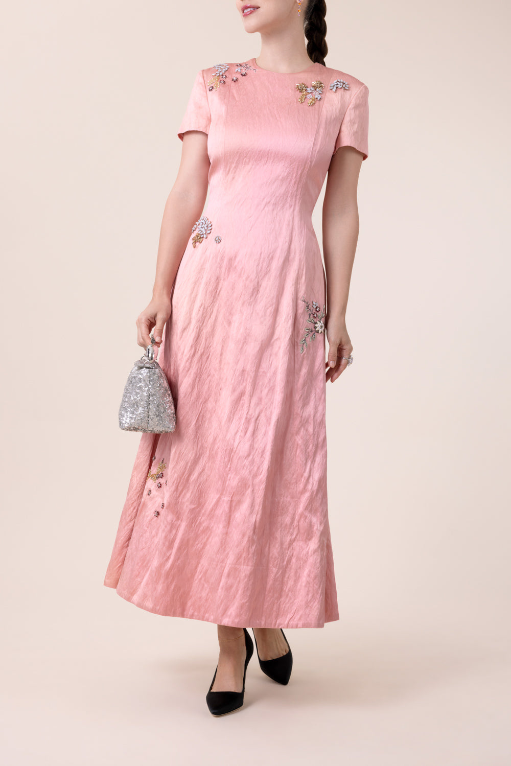 Textured Short Sleeve Dress