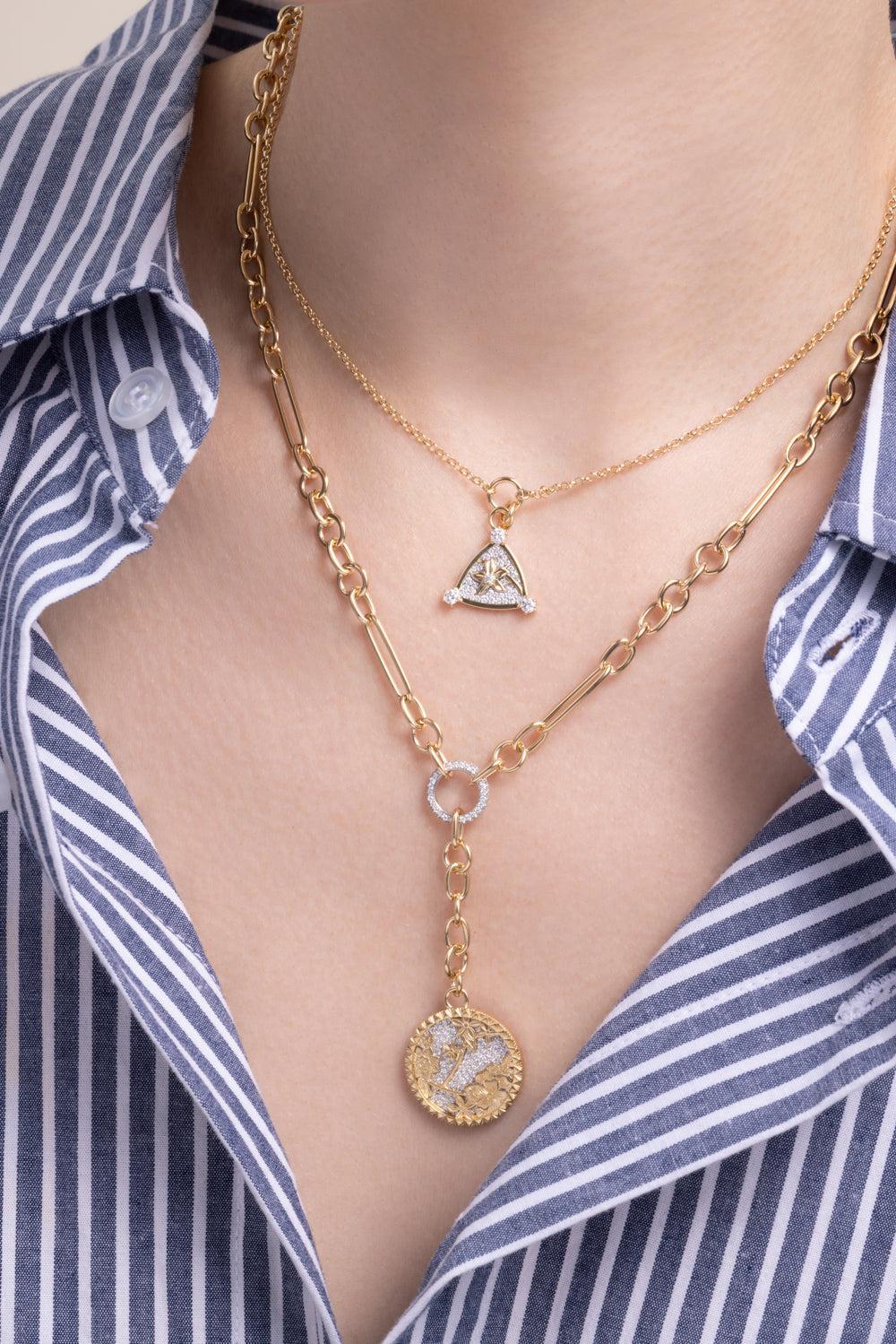Resilience - Diamond Pavé Blossom Belcher Necklace