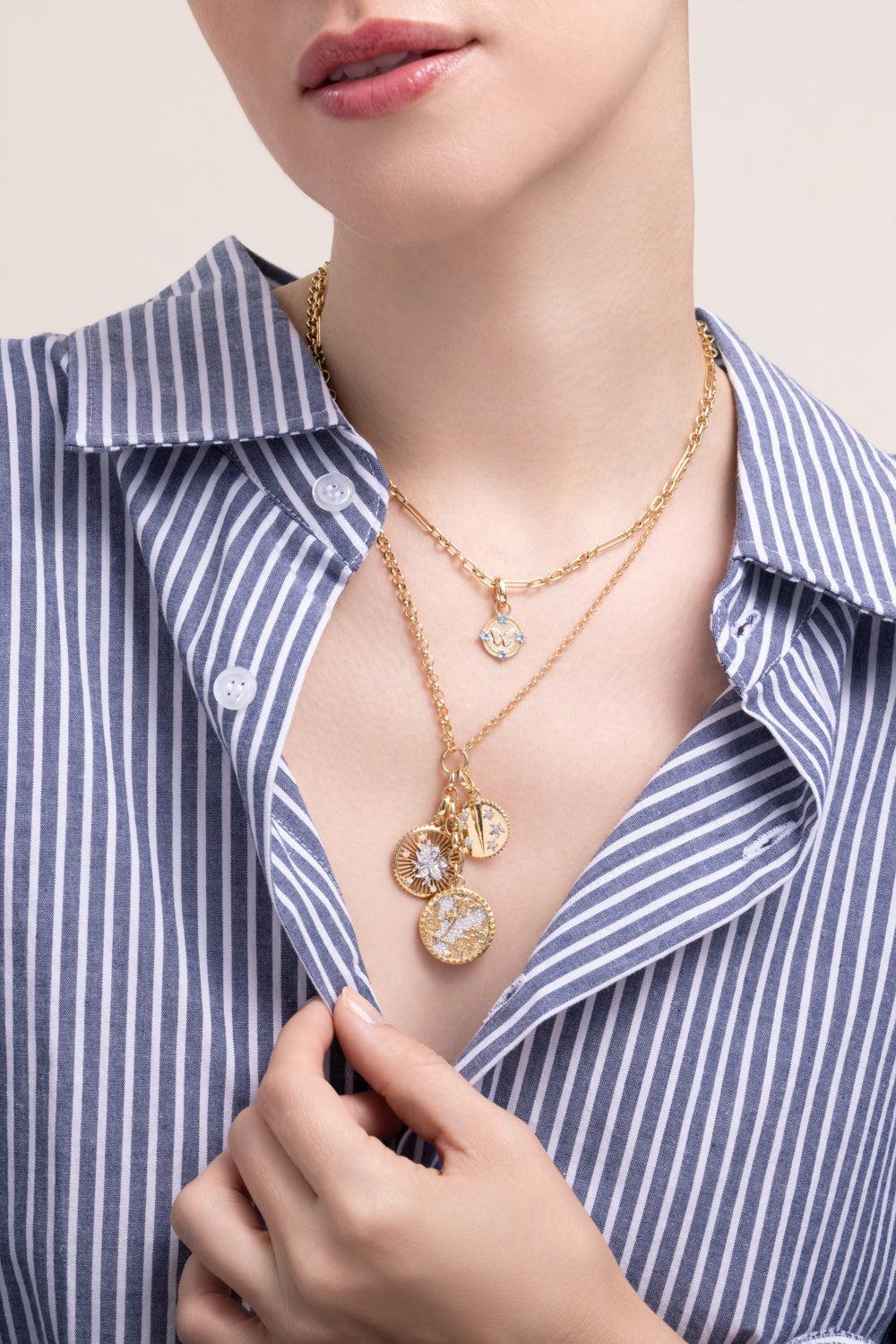 Resilience - Diamond Pavé Medium Floral Screen Blossoms Mixed Belcher Extension Necklace