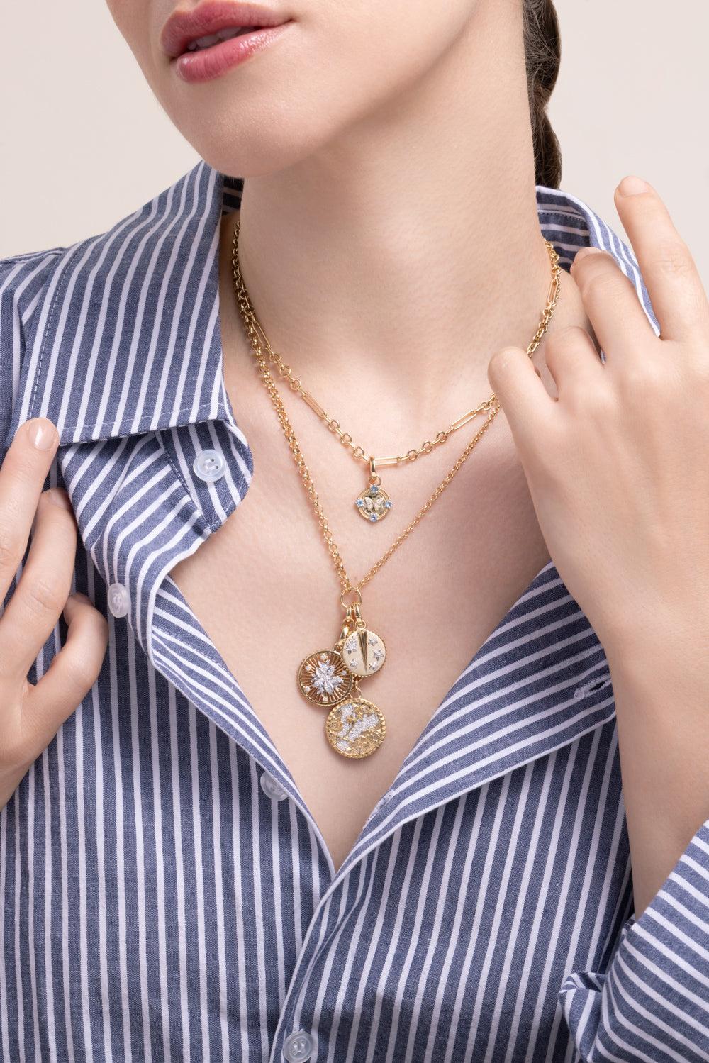 Resilience - Diamond Pavé Medium Floral Screen Blossoms Mixed Belcher Extension Necklace