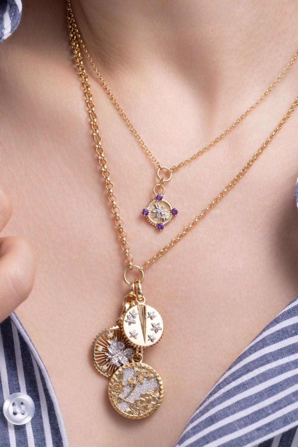 Resilience - Amethyst Blossoms Belcher Necklace