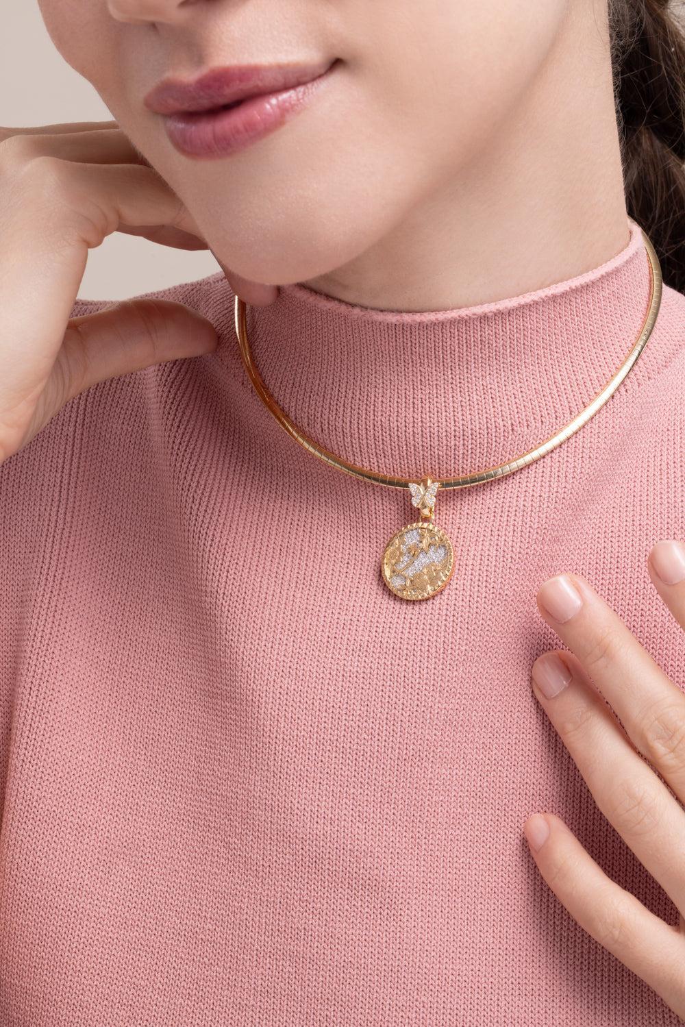 Reverie - Diamond Pavé Medium Butterfly Decorative Annex Link-YELLOW GOLD-JEWELRYFINE JEWELPENDANT-FOUNDRAE