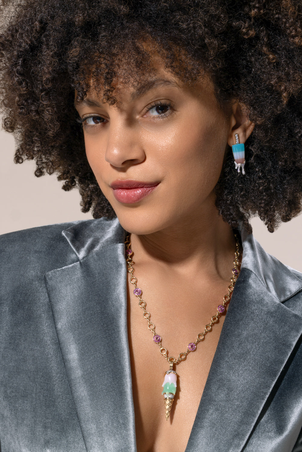 Diamond Opal Agate Drip Popsicle Earrings
